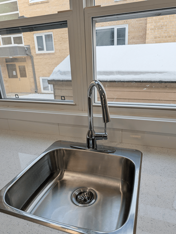 Sink with high-arc spray